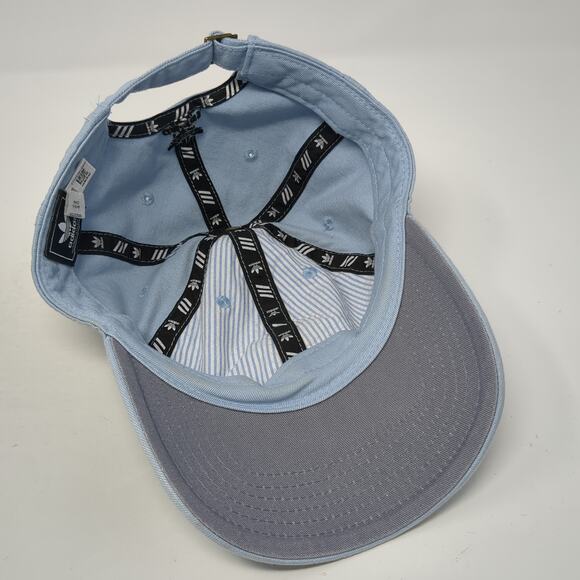 Adidas Slideback Baseball Cap Blue One Size Adjustable Embroidered 3 Stripes - Picture 7 of 9